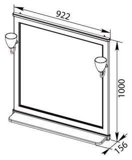 Зеркало Aquanet Валенса 180040 90 см белый краколет/серебро